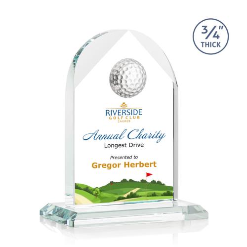 Awards and Trophies - Crystal Awards - Blake Golf Full Color Starfire Globe Crystal Award