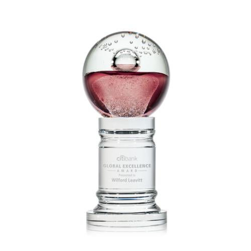 Awards and Trophies - Crystal Awards - Glass Awards - Art Glass Awards - Jupiter Globe on Colverstone Base Glass Award