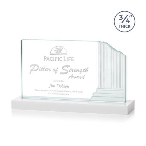Awards and Trophies - Crystal Awards - Colliseum White Rectangle Crystal Award