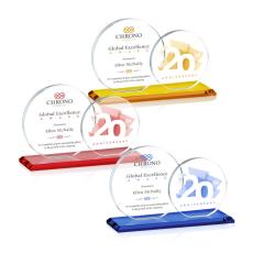 Employee Gifts - Double Victoria Full Color Circle Crystal Award
