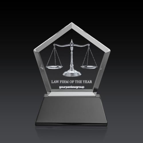 Awards and Trophies - Crystal Awards - Genosee on Base (3D) - Black