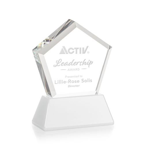 Awards and Trophies - Crystal Awards - Genosee White on Base Polygon Crystal Award