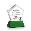 Genosee Full Color Green on Base Polygon Crystal Award