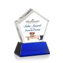 Genosee Full Color Blue on Base Polygon Crystal Award