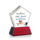 Genosee Full Color Red on Base Polygon Crystal Award