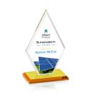 Tuscany Full Color Amber Diamond Crystal Award