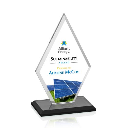 Awards and Trophies - Crystal Awards - Tuscany Full Color Black Diamond Crystal Award