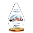 Glenhazel Full Color Amber Tear Drop Crystal Award