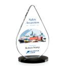 Glenhazel Full Color Black Tear Drop Crystal Award