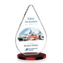 Glenhazel Full Color Red Tear Drop Crystal Award