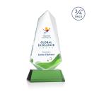 Sheridan Full Color Green on Newhaven Unique Crystal Award