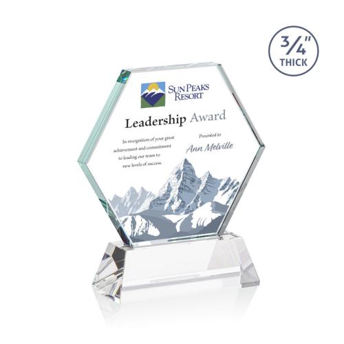 Awards and Trophies - Crystal Awards - Pickering on Newhaven Full Color Starfire Polygon Crystal Award