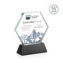 Pickering on Newhaven Full Color Black Polygon Crystal Award