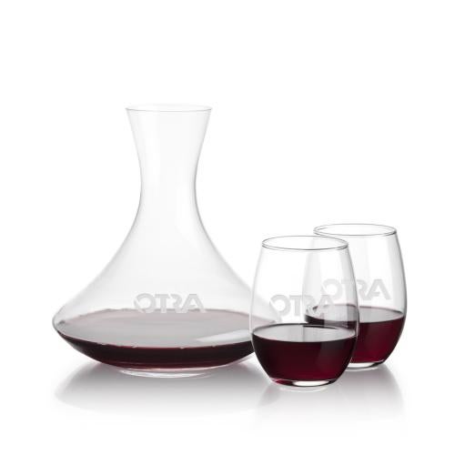 Corporate Gifts - Barware - Carafes - Senderwood Carafe & Stanford Stemless Wine