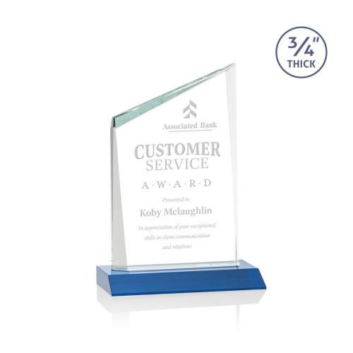 Awards and Trophies - Crystal Awards - Scarsdale Sky Blue Peaks Crystal Award