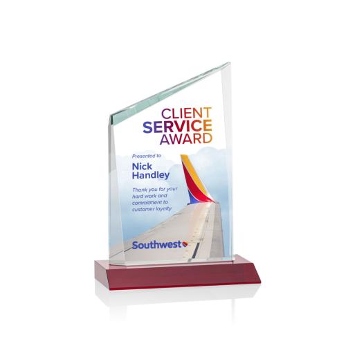 Awards and Trophies - Crystal Awards - Scarsdale Full Color Red Peaks Crystal Award