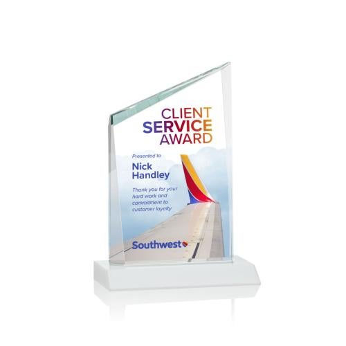 Awards and Trophies - Crystal Awards - Scarsdale Full Color White Peaks Crystal Award