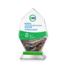 Nebraska Full Color Green Polygon Crystal Award