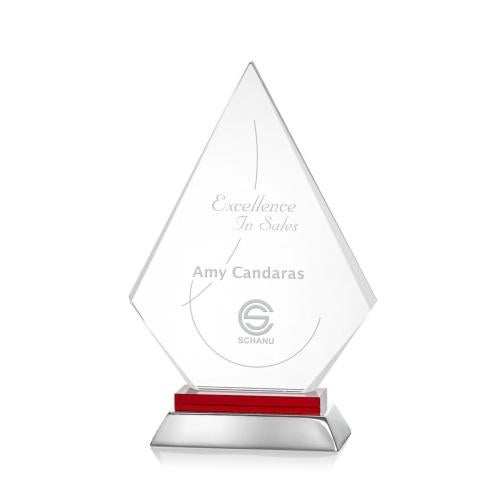 Awards and Trophies - Crystal Awards - Valhalla Red Diamond Crystal Award