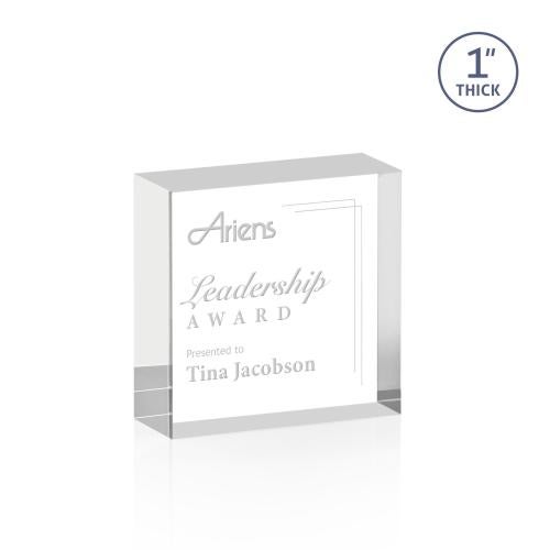 Awards and Trophies - Acrylic Awards - Laval Clear Square / Cube Acrylic Award