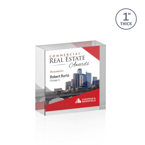 Awards and Trophies - Acrylic Awards - Laval Full Color Square / Cube Acrylic Award