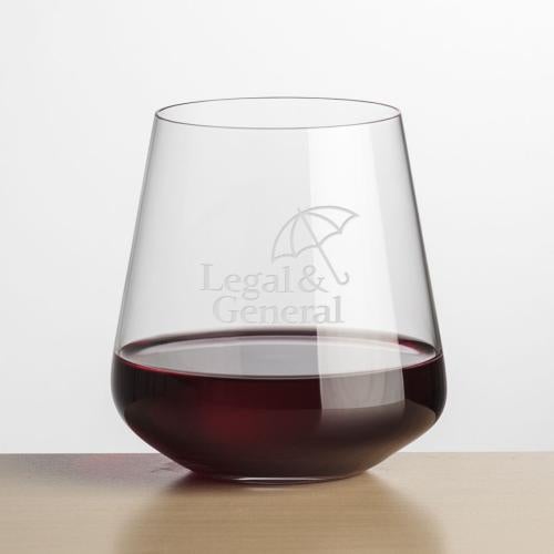 Corporate Gifts - Barware - Wine Glasses - Stemless - Cannes Stemless Wine - Deep Etch