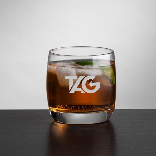 Corporate Gifts - Barware - On the Rocks Glasses - Sandown OTR/DOF - Deep Etch