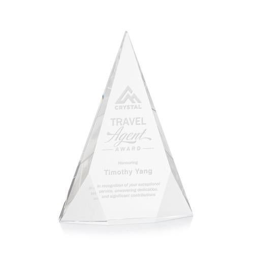 Awards and Trophies - Crystal Awards - Rochester Clear Pyramid Crystal Award