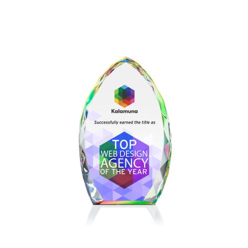 Awards and Trophies - Crystal Awards - Wilton Full Color Prismatic Peaks Crystal Award