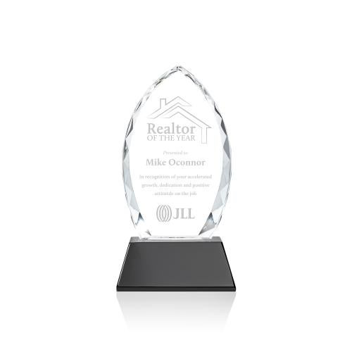 Awards and Trophies - Crystal Awards - Wilton Black on Newhaven Base Peaks Crystal Award