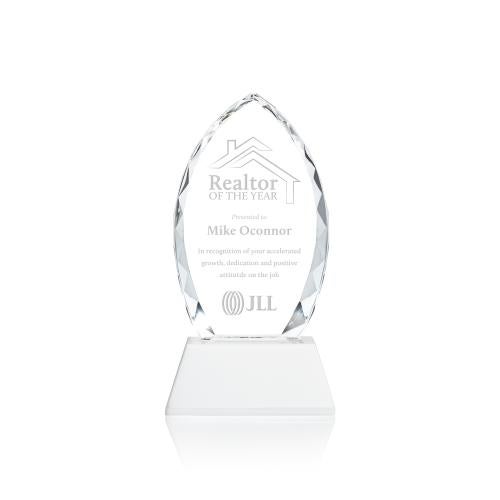 Awards and Trophies - Crystal Awards - Wilton White on Newhaven Base Peaks Crystal Award