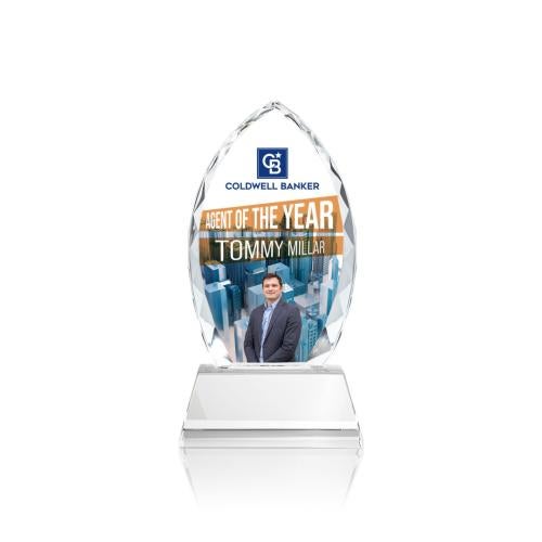 Awards and Trophies - Crystal Awards - Wilton Full Color  Clear  on Newhaven Peaks Crystal Award