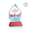 Deerhurst Ice Peak Full Color Red on Newhaven Peaks Crystal Award