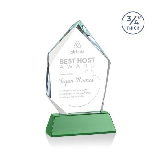 Awards and Trophies - Crystal Awards - Deerhurst Ice Peak Green on Newhaven Peaks Crystal Award