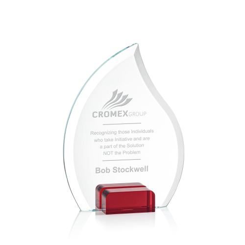 Awards and Trophies - Crystal Awards - Romy Red Flame Crystal Award