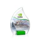 Romy Full Color Green Flame Crystal Award