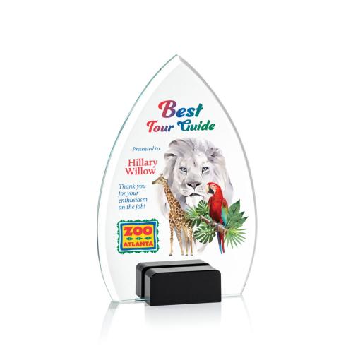 Awards and Trophies - Crystal Awards - Aylin Full Color Black Peaks Crystal Award
