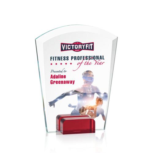 Awards and Trophies - Crystal Awards - Lola Full Color Red Peaks Crystal Award