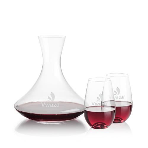 Corporate Gifts - Barware - Carafes - Senderwood Carafe & Boston Stemless Wine