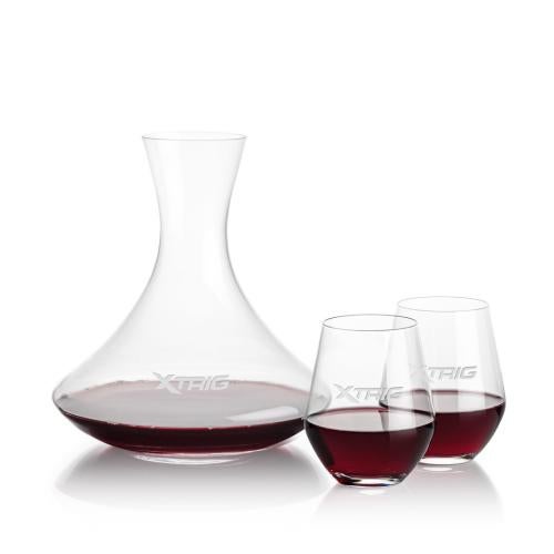 Corporate Gifts - Barware - Carafes - Senderwood Carafe & Reina Stemless Wine