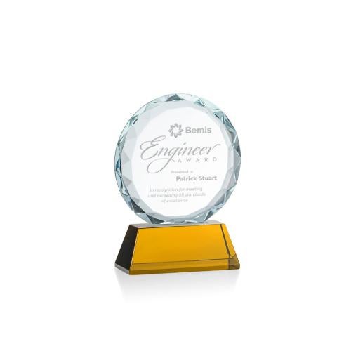 Awards and Trophies - Crystal Awards - Stratford Amber Circle Crystal Award