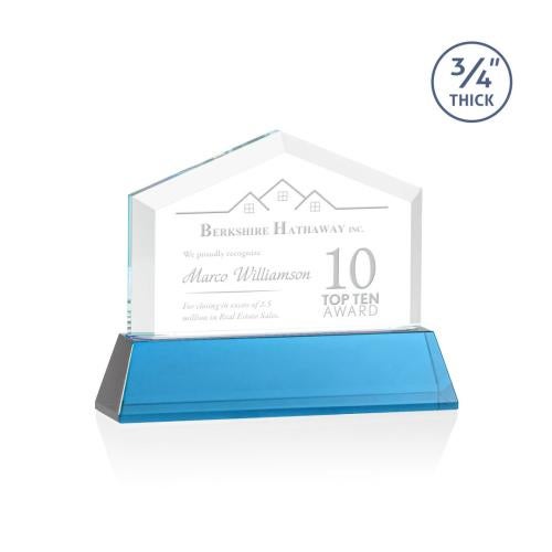 Awards and Trophies - Crystal Awards - Micasa Sky Blue on Newhaven Peaks Crystal Award