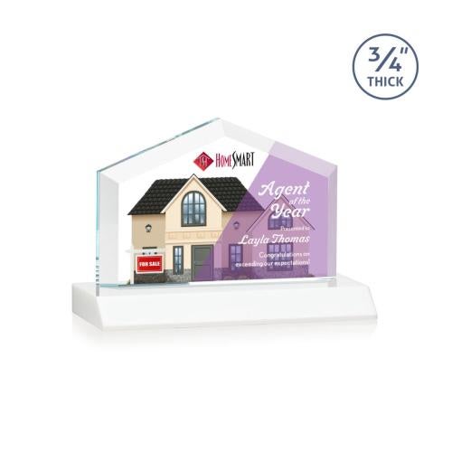 Awards and Trophies - Crystal Awards - Micasa Full Color White Peaks Crystal Award