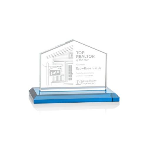Awards and Trophies - Crystal Awards - Domicile Sky Blue Peaks Crystal Award