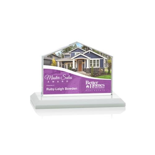 Awards and Trophies - Crystal Awards - Domicile Full Color White Peaks Crystal Award