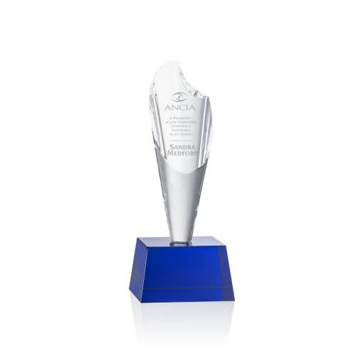 Awards and Trophies - Crystal Awards - Trinity Torch - Blue