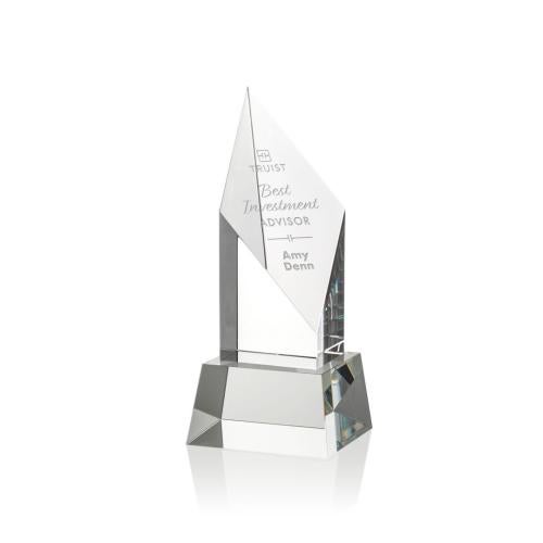 Awards and Trophies - Crystal Awards - Vertex Clear on Base Diamond Crystal Award