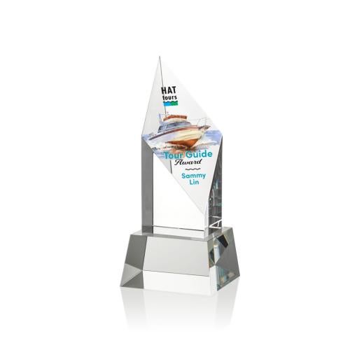 Awards and Trophies - Crystal Awards - Vertex Full Color Optical on Base Diamond Crystal Award