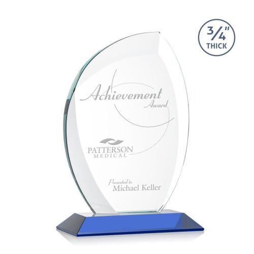 Awards and Trophies - Crystal Awards - Wichita Blue Flame Crystal Award