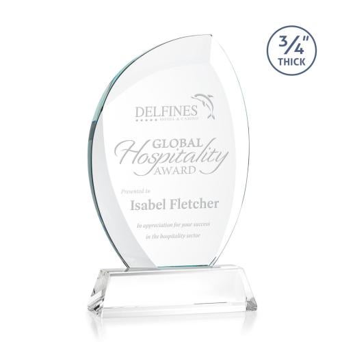 Awards and Trophies - Crystal Awards - Wichita Clear on Newhaven Base Flame Crystal Award